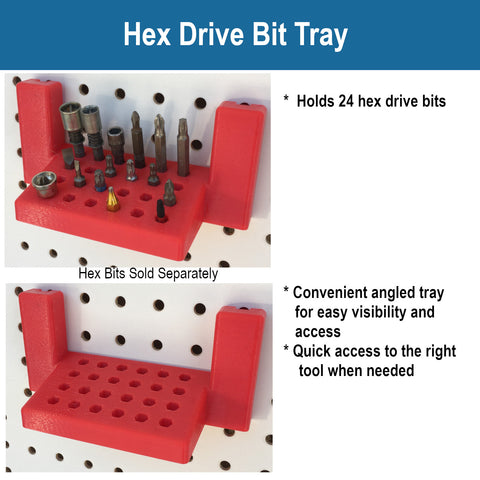 Pegboard Hex Drive Bit Tray - Makers Road