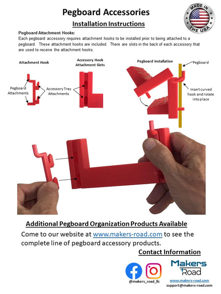 Pegboard Drill Bit Tray - Makers Road